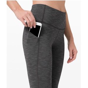Lululemon Pace Rival Crop *22” Heather Grey/Black
